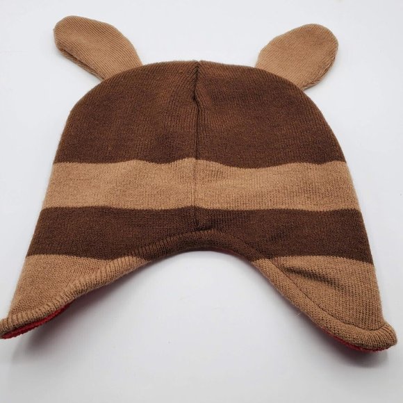 IXtreme Kids Hat Trapper Boy Doggie Face Floppy Ears Brown Tan Striped Ear Flaps - Picture 2 of 5